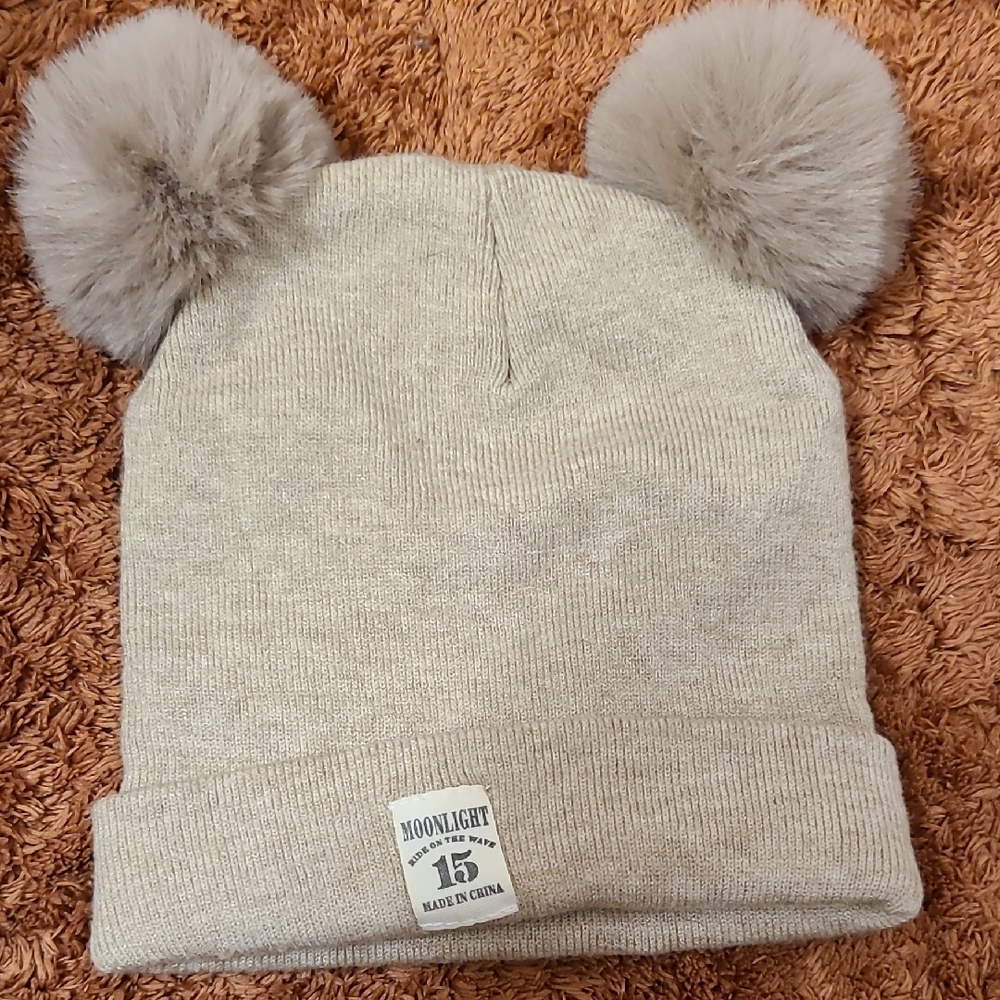 Kids Pom-Pom Beanie - Gray